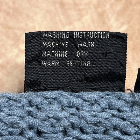 Vintage 80s Justin Blake Striped Knit V Neck Sweater Blue Pullover Retro Fall - Picture 4 of 8